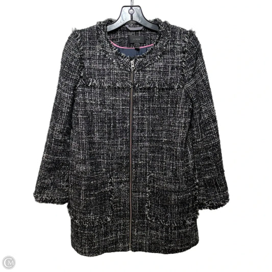 Tweed Zip Jacket By J. Crew In Black & White, Size: 2