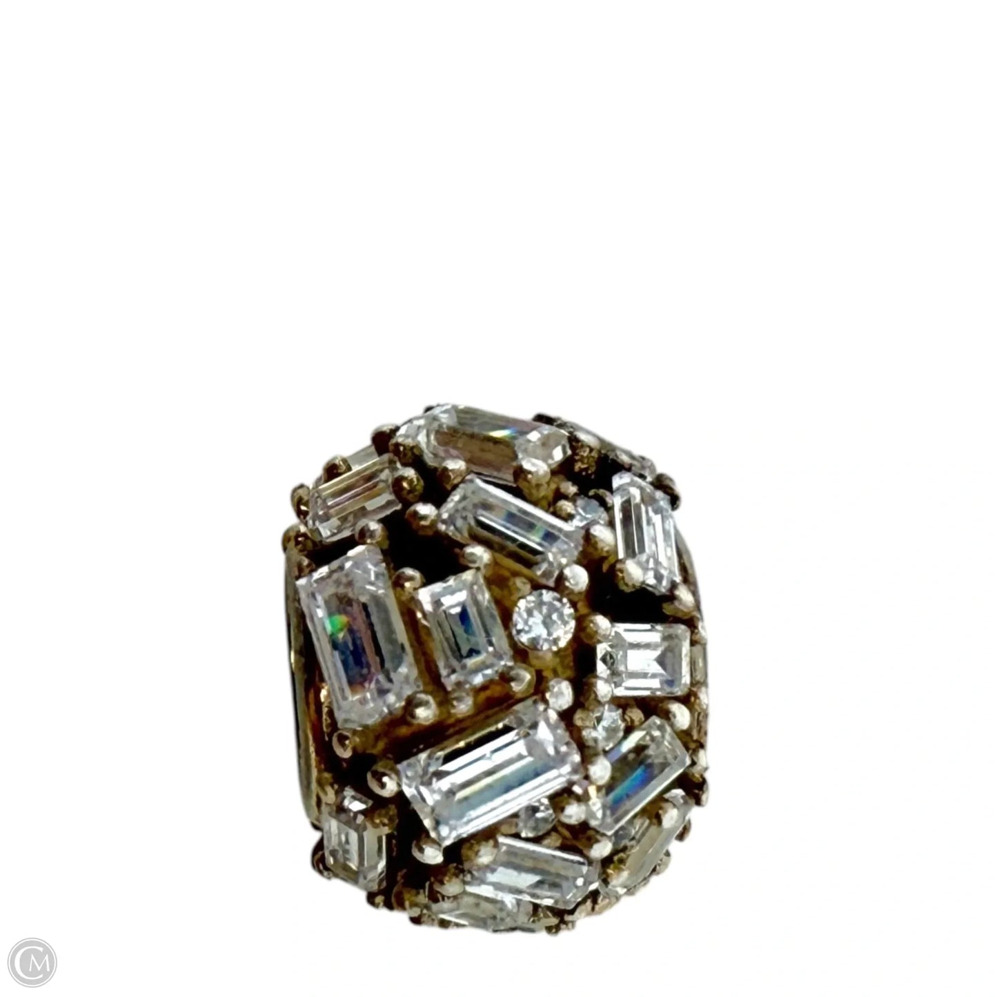 Sterling Silver & CZ Clear Chiselled Elegance Charm By Pandora