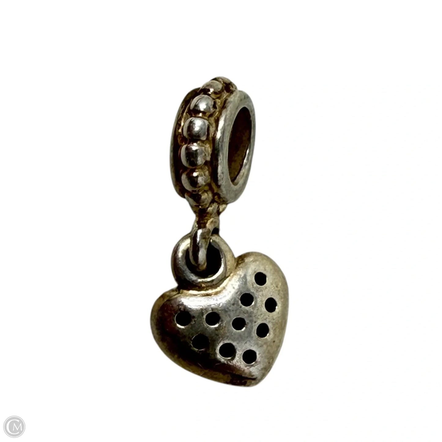 Sterling Silver & CZ Pave Heart Dangle Charm By Pandora