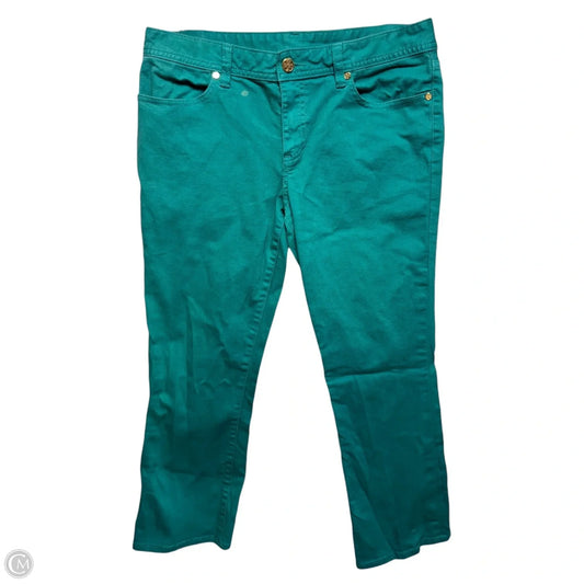 Cropped Slim Bootcut Jeans Designer By Tory Burch In Teal, Size: 10