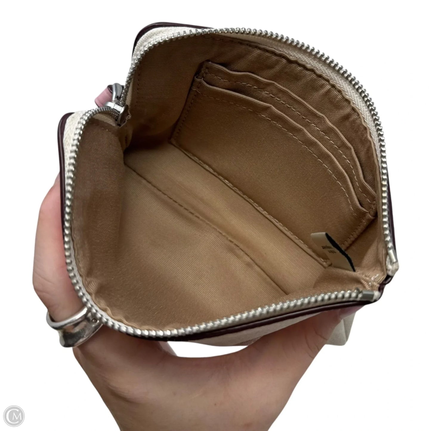 Corner Zip Wristlet Designer By Coach, Size: Small