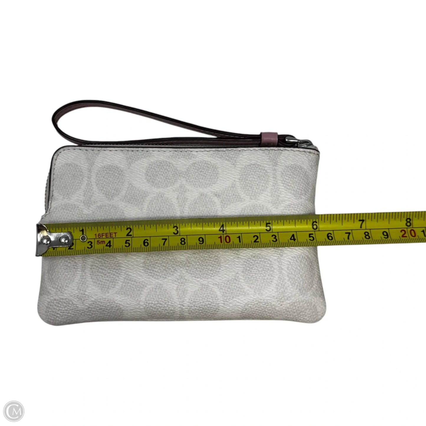 Corner Zip Wristlet Designer By Coach, Size: Small