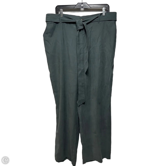 Belted Wide Leg Pants By Wonderly In Green, Size: 2x