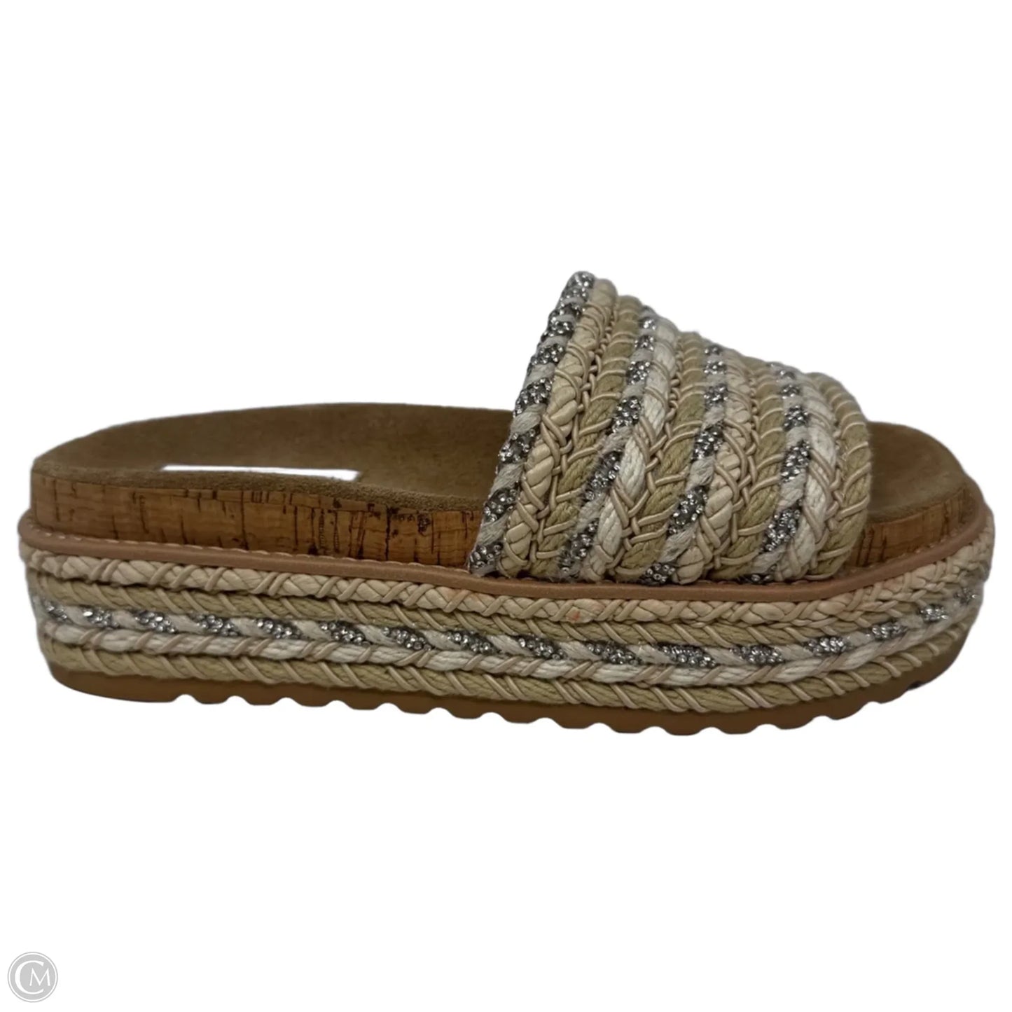 Woven Slide Platform Sandals By Steve Madden In Tan, Size: 6.5