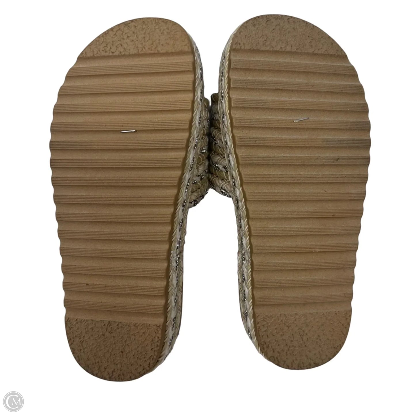 Woven Slide Platform Sandals By Steve Madden In Tan, Size: 6.5
