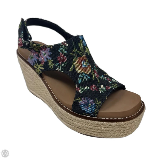 Freddie Espadrille Sandals Heels Wedge By Corkys In Floral Print, Size: 7