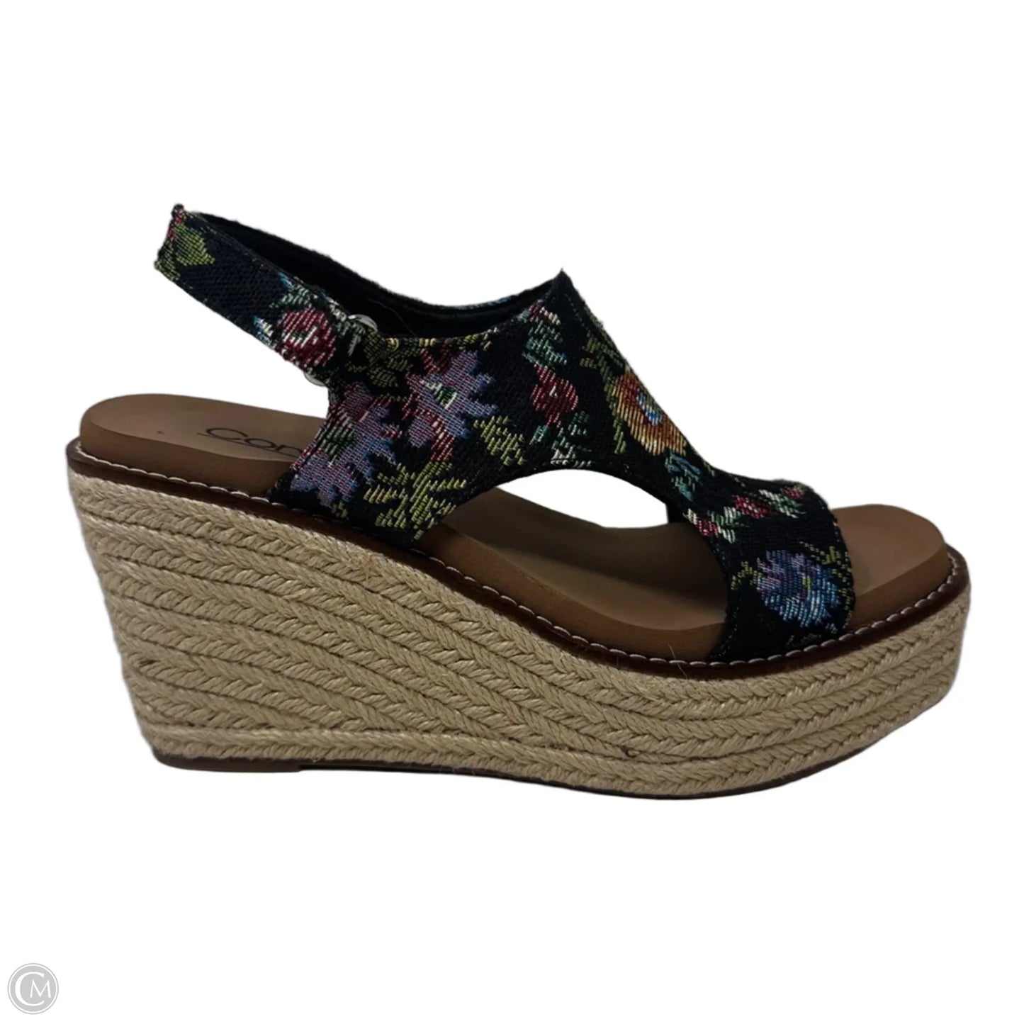 Freddie Espadrille Sandals Heels Wedge By Corkys In Floral Print, Size: 7