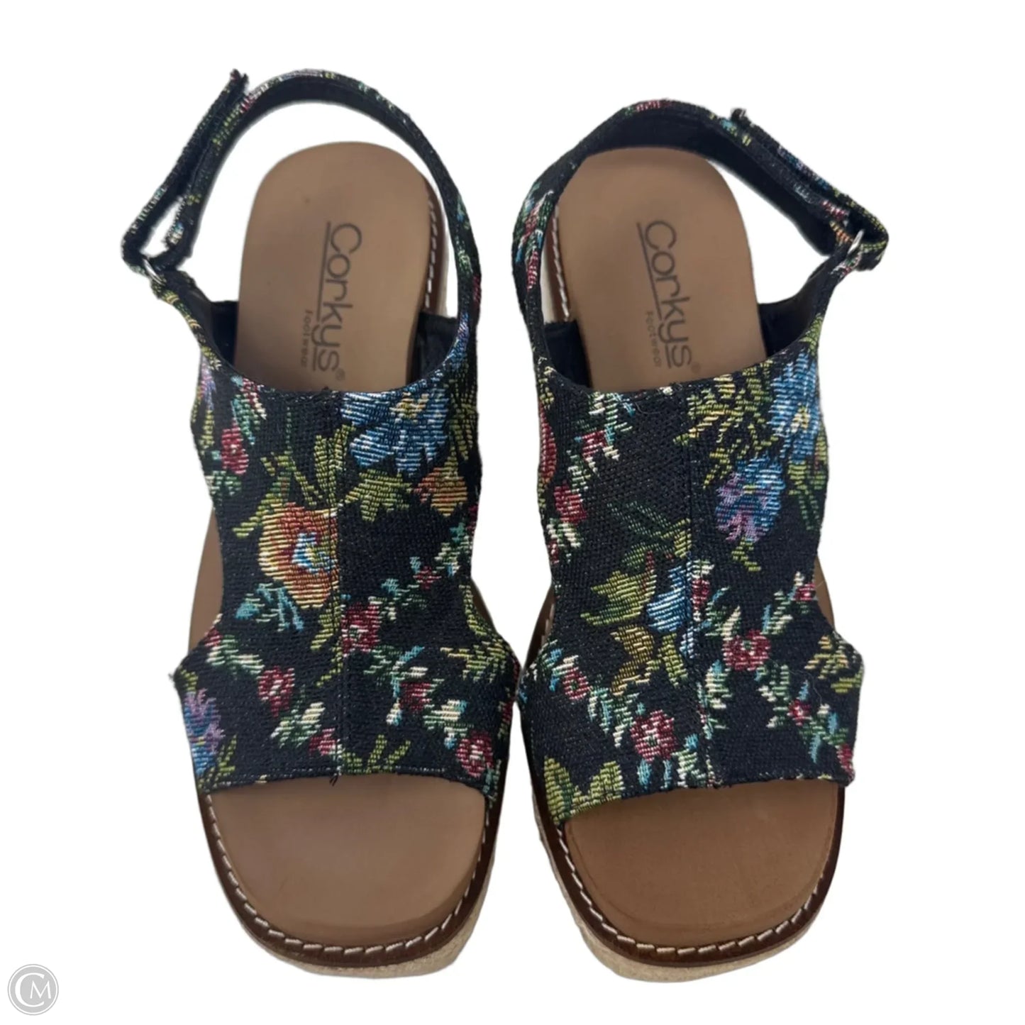Freddie Espadrille Sandals Heels Wedge By Corkys In Floral Print, Size: 7