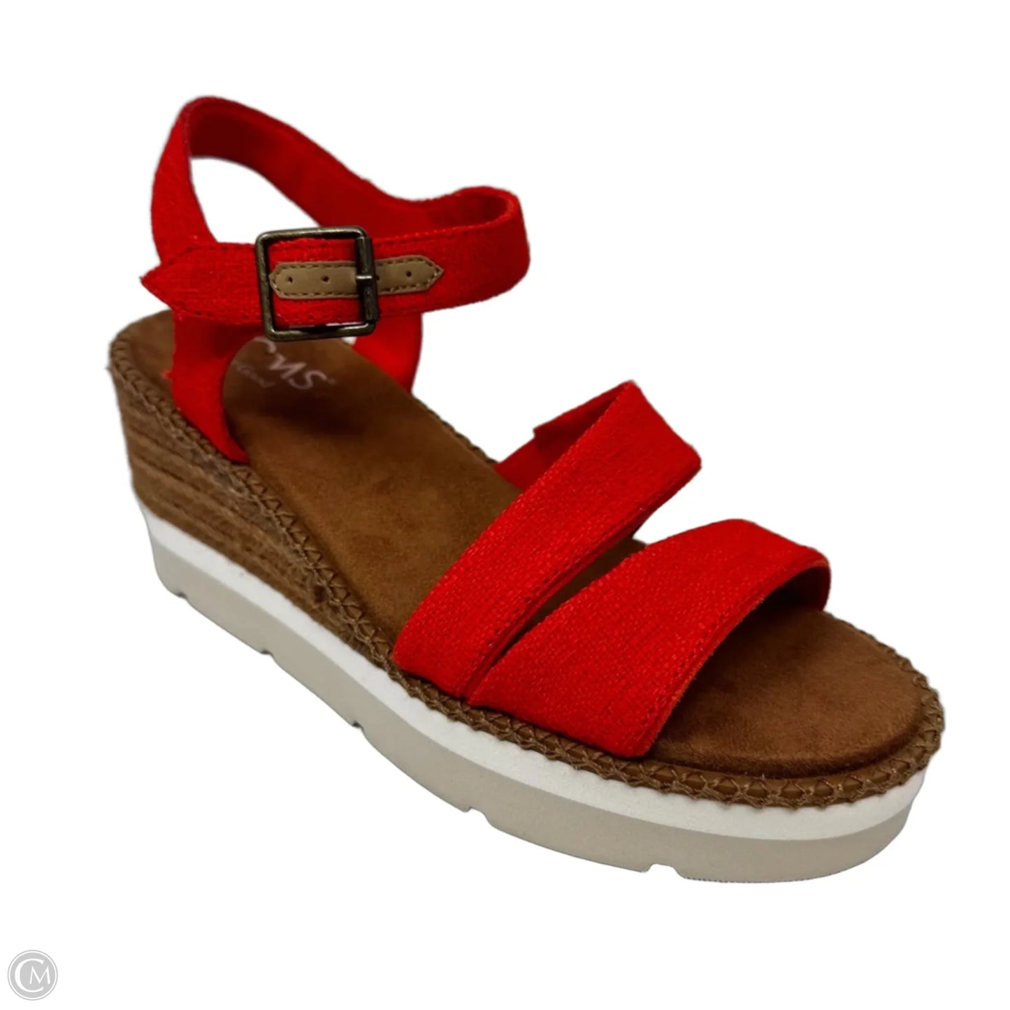 Sandals Heels Wedge By Toms In Orange, Size: 6.5