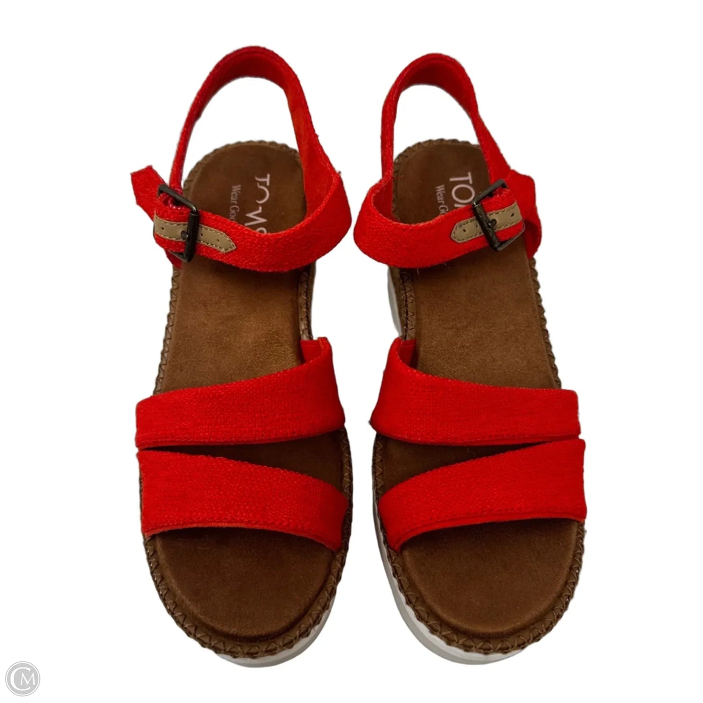 Sandals Heels Wedge By Toms In Orange, Size: 6.5