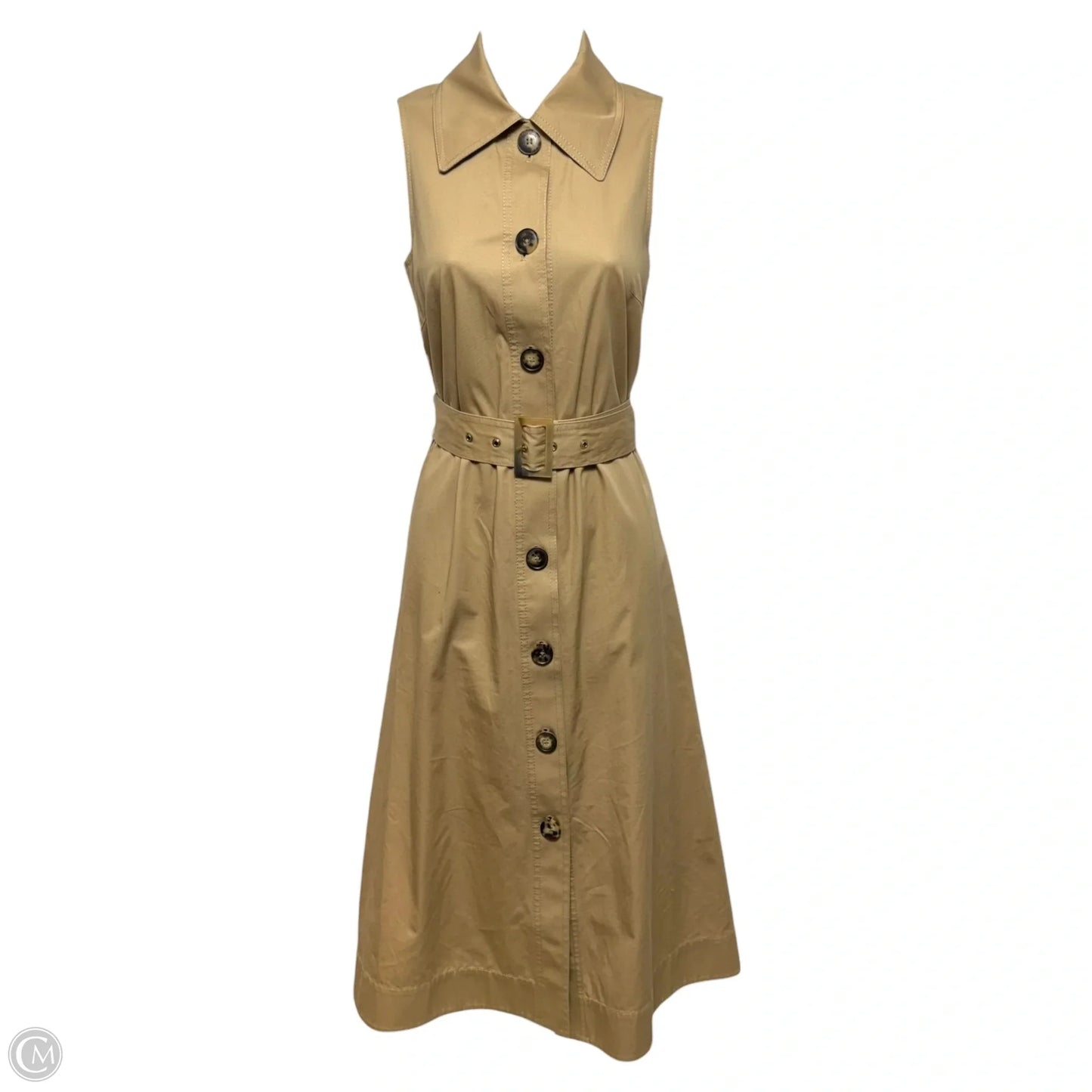 Khaki Sleeveless Shirtdress Designer By Kate Spade In Tan, Size: XXS