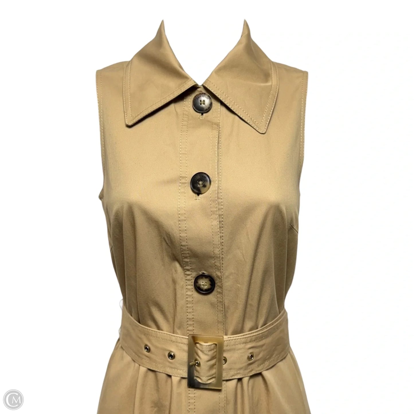 Khaki Sleeveless Shirtdress Designer By Kate Spade In Tan, Size: XXS
