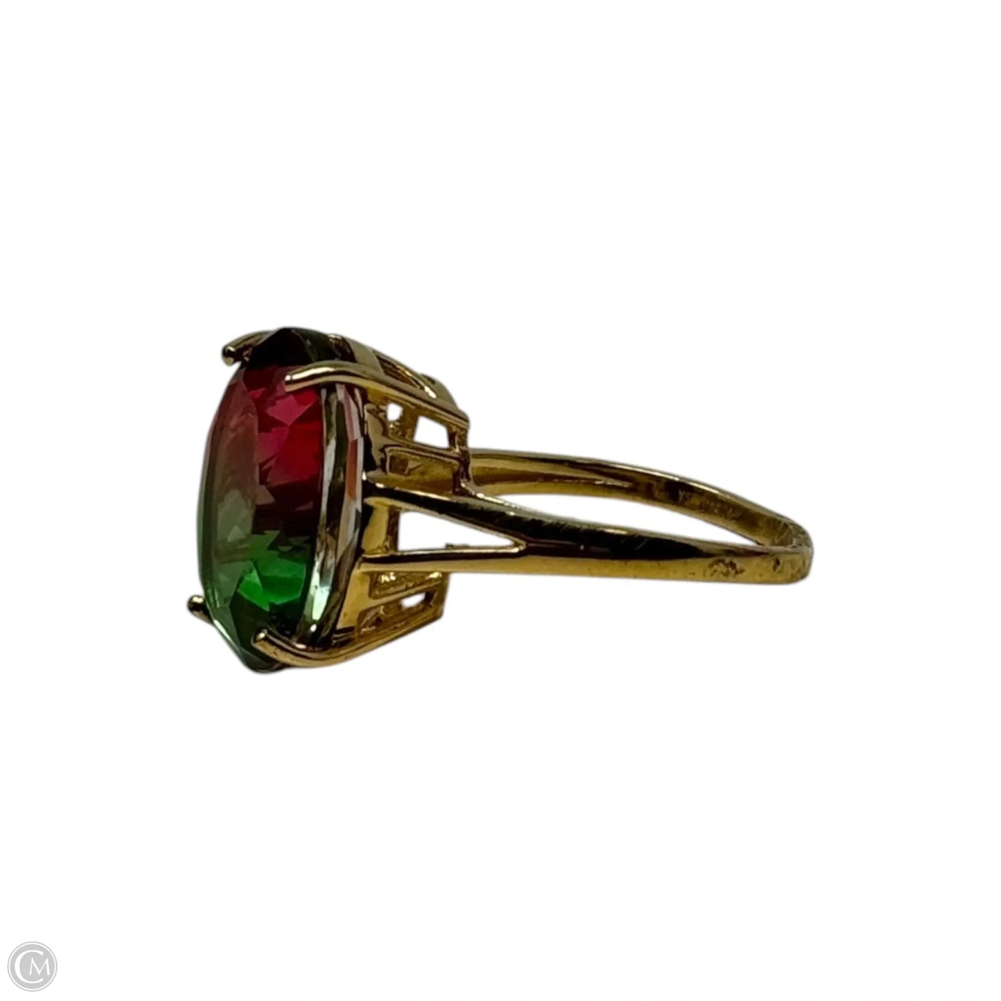 Two Tone Brass Ring Statement, Size: 8