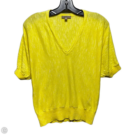 Cotton Knit Top Short Sleeve By Lilla P In Yellow, Size: M