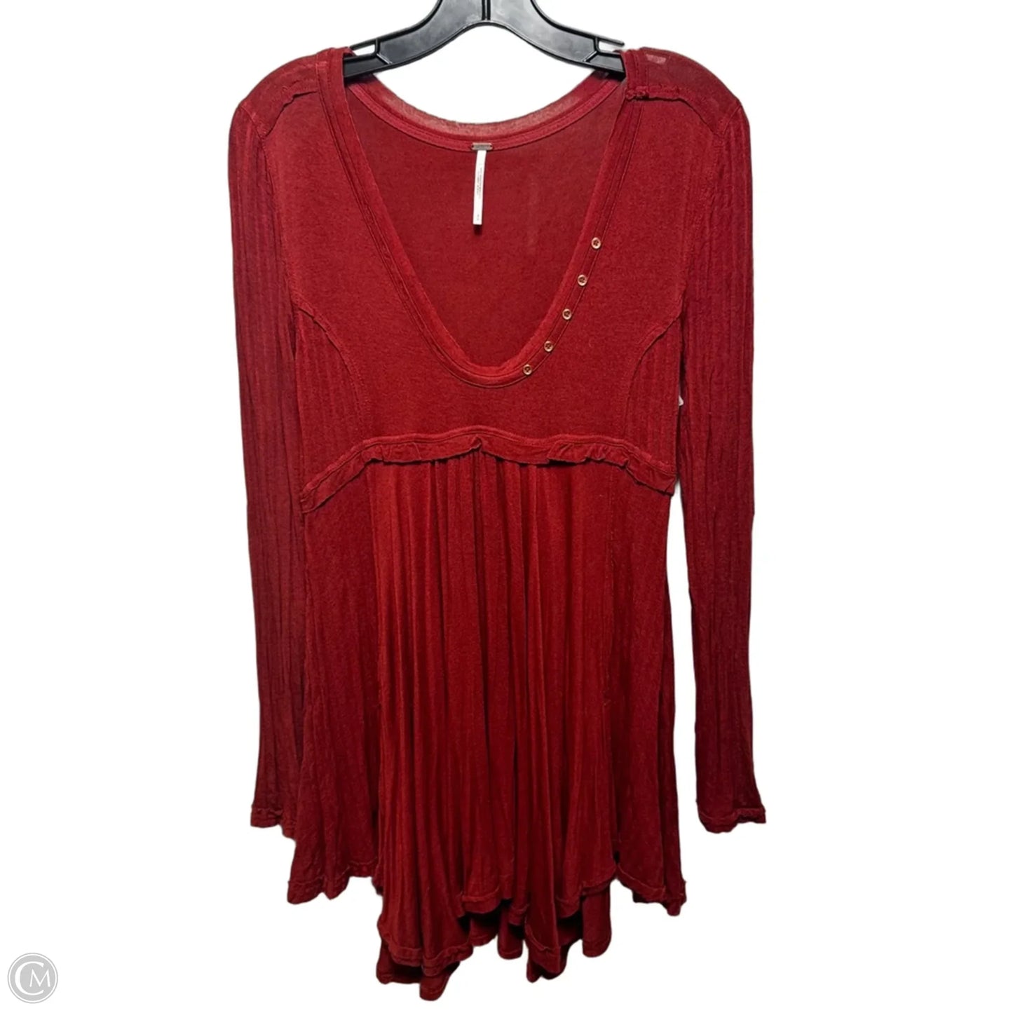 Tunic Long Sleeve By Free People In Rust, Size: S