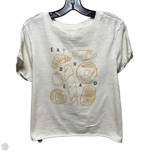 Eat Bread Graphic Top Short Sleeve By Maeve In Cream, Size: M
