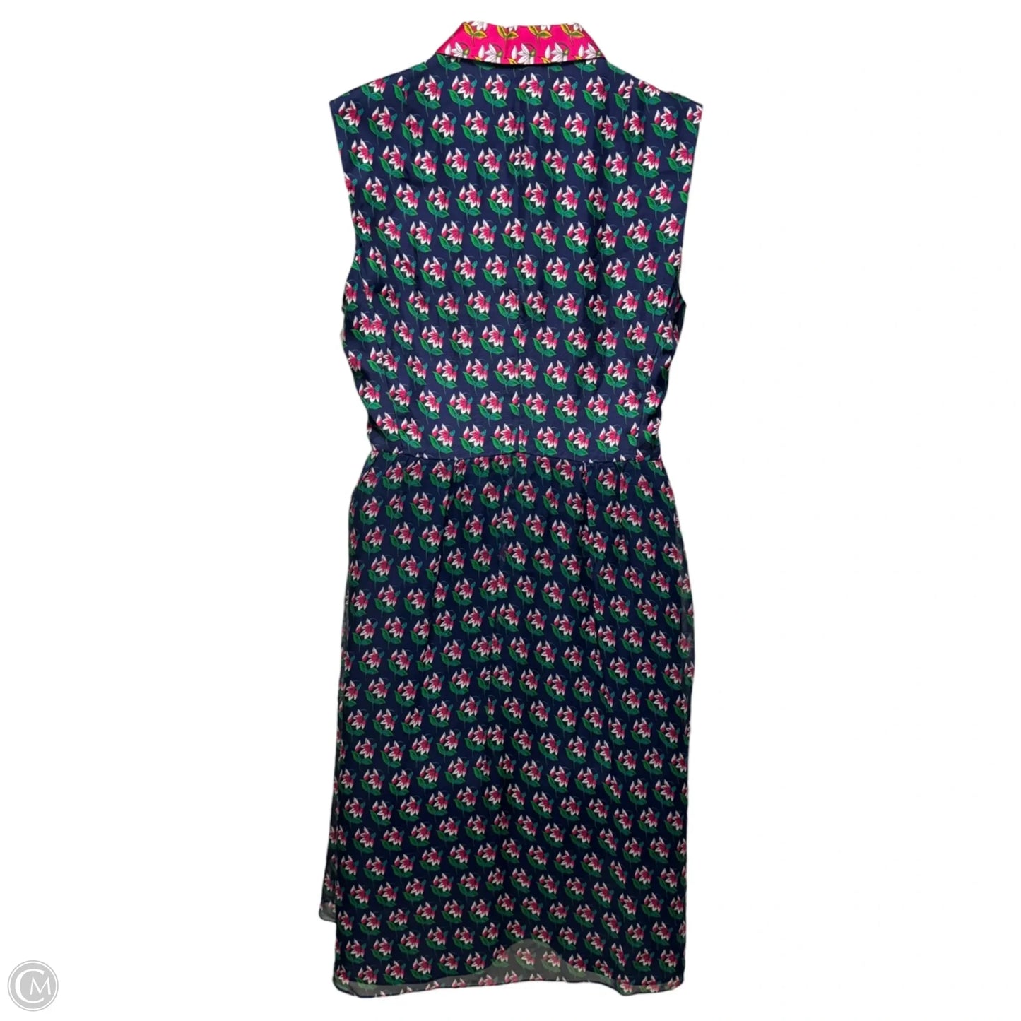 Silk Pleated Midi Shirt-Dress Designer By Diane Von Furstenberg In Floral Print, Size: M