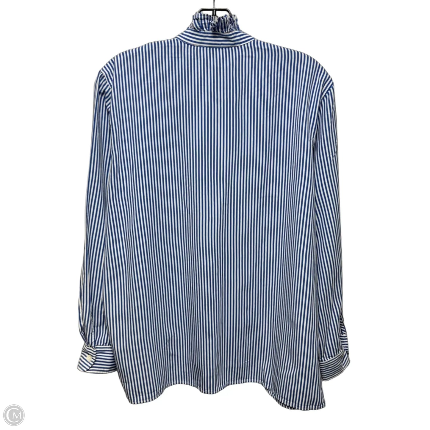 Ruffle Collar Top Long Sleeve By Vanessa Bruno In Striped Pattern, Size: 8 (40)
