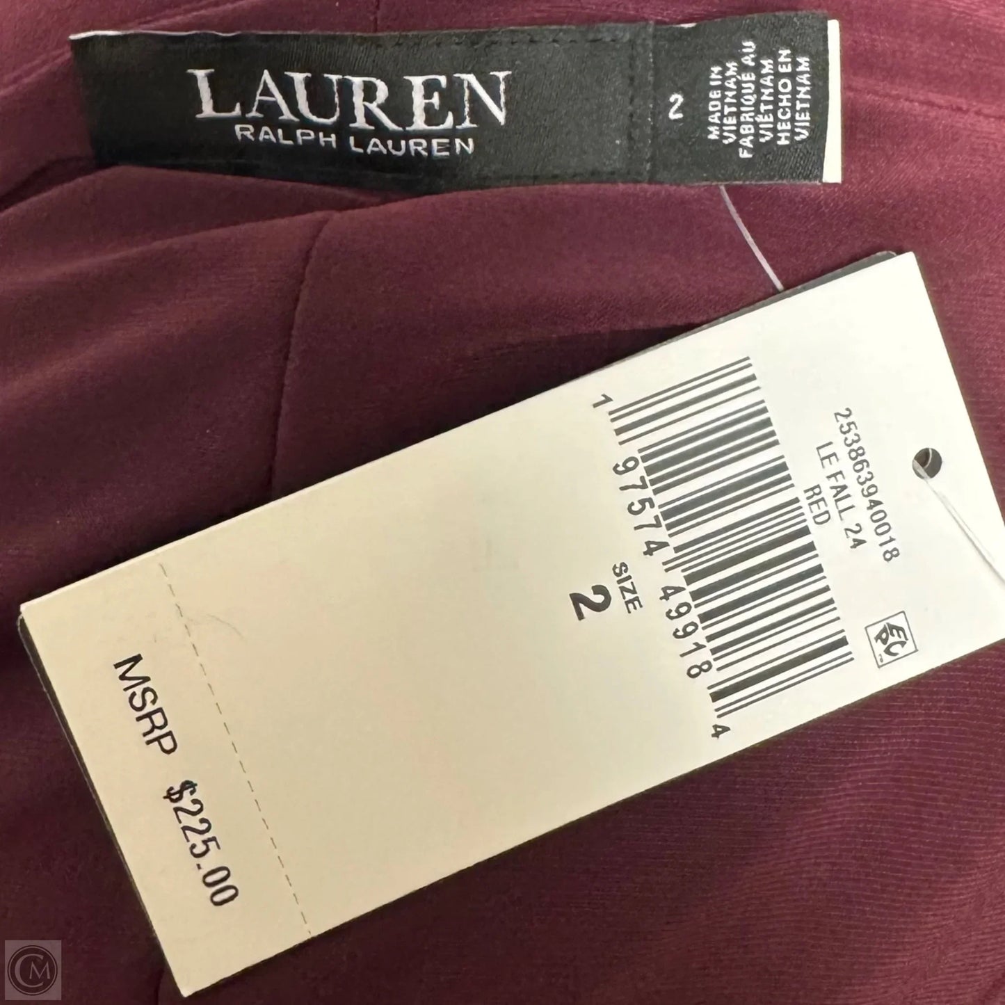 Leonidas Dress Party Long By Lauren By Ralph Lauren In Maroon, Size: 2