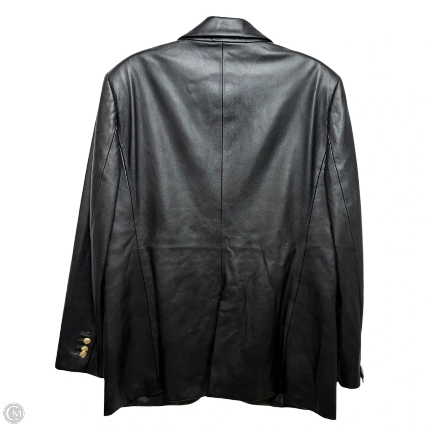 Faux Leather Blazer By Zara In Black, Size: Xl
