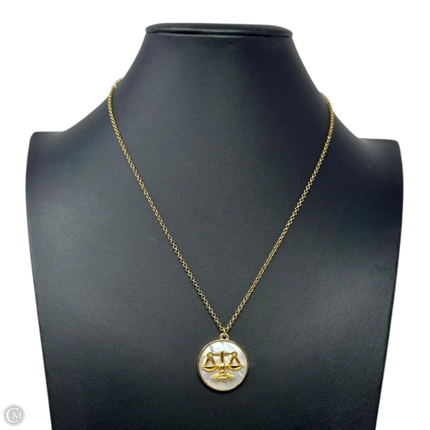 24K Gold Plated Libra Zodiac Pearl Necklace Pendant By Mayamar
