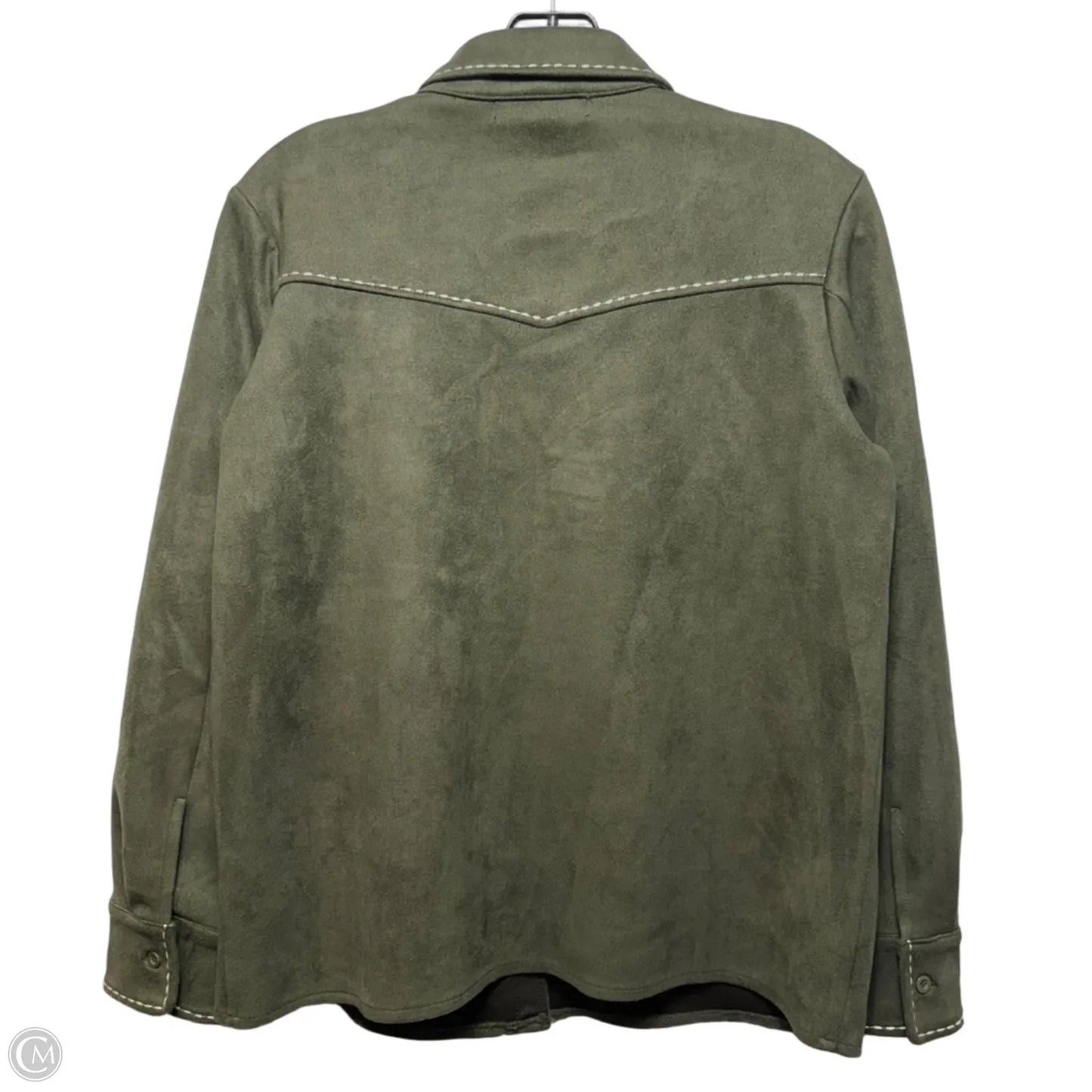 Jacket Shirt By Thirty/Thirty In Green, Size: S