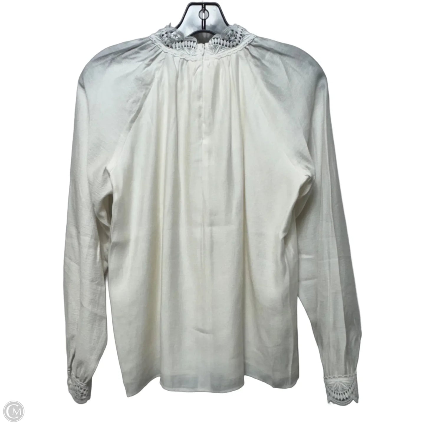 Blouse Long Sleeve By Ann Taylor In Cream, Size: Sp