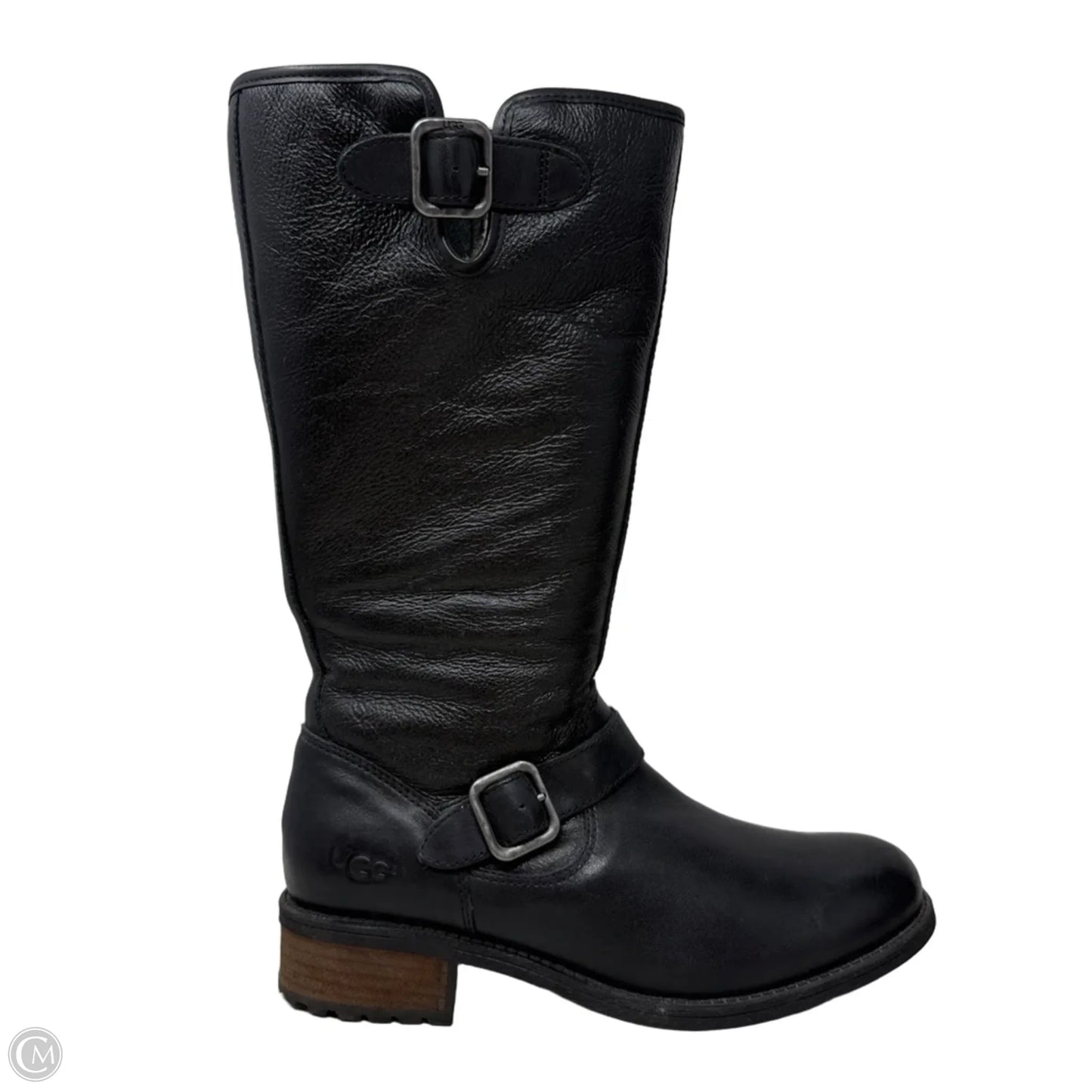 Chancery Boots Designer By Ugg In Black, Size: 7.5