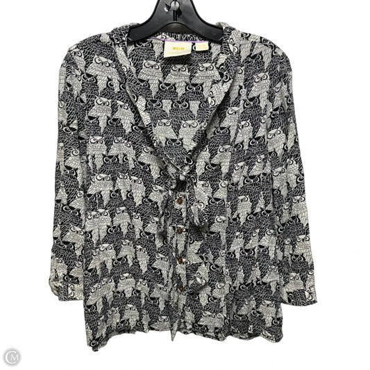 Owl Bow Top 3/4 Sleeve By Maeve In Animal Print, Size: 12