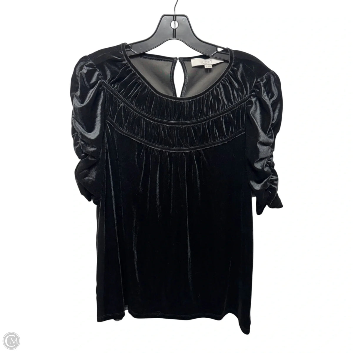 Top Short Sleeve By Loft In Black, Size: S