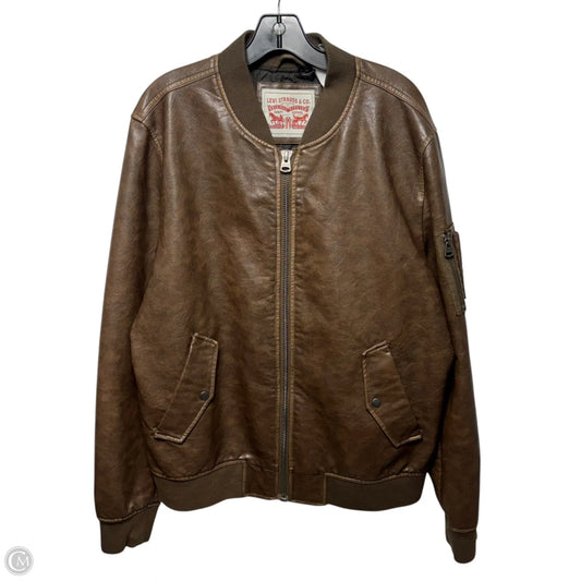 Faux Leather Jacket Other By Levis In Brown, Size: L