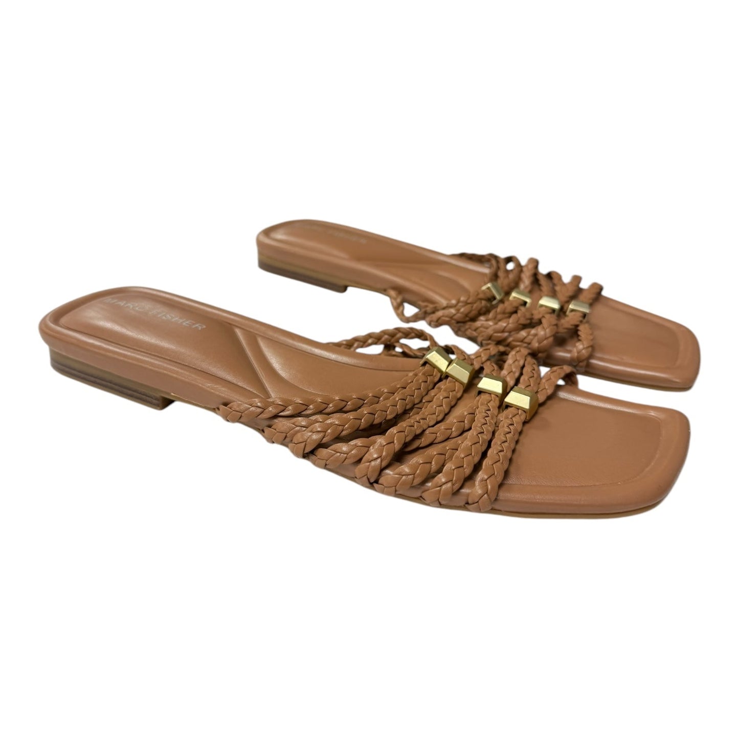 Sandals Flats By Marc Fisher In Brown, Size:8.5