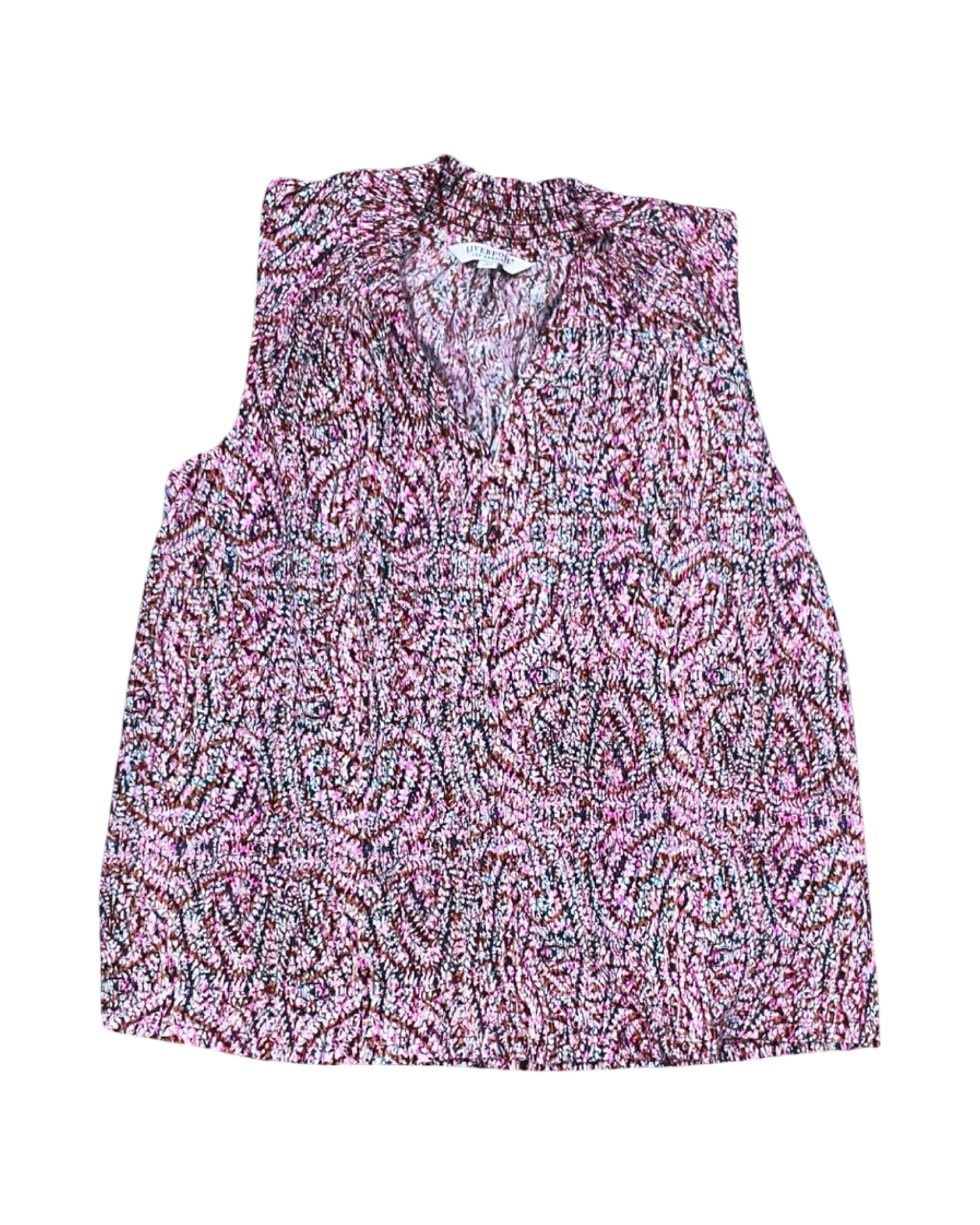 Top Sleeveless By Liverpool In Pink, Size:Xs