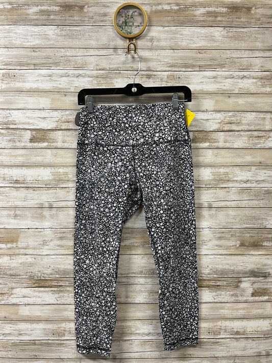 Athletic Capris By Lululemon In Black & White, Size:8