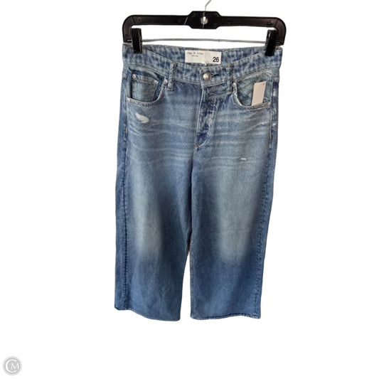 Jeans Wide Leg By Rag And Bone In Blue, Size: 2