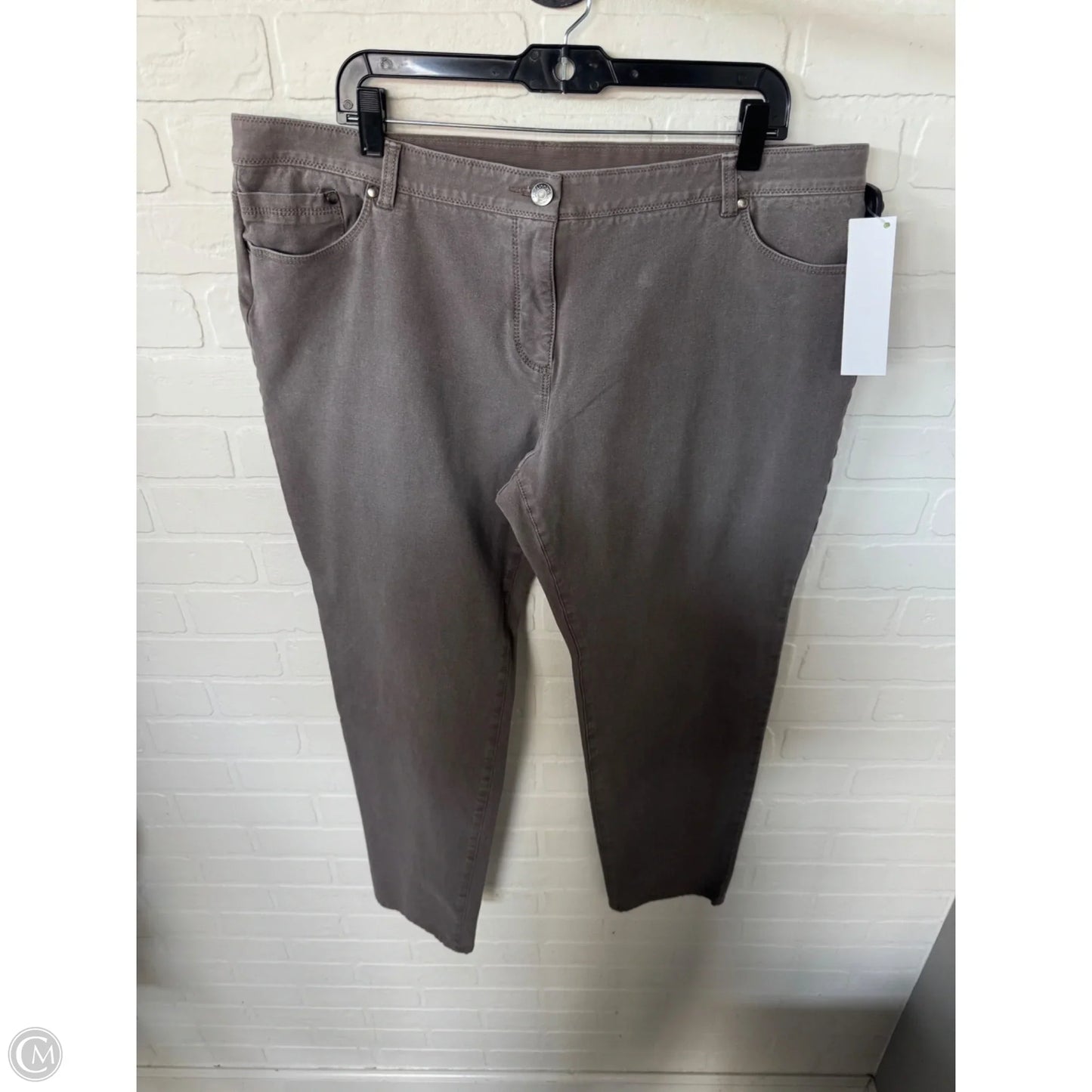 Jeans Straight By Chicos In Brown Denim, Size: 20