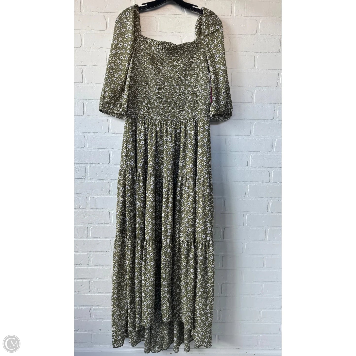 Dress Casual Maxi By Ann Taylor In Green & White, Size: S