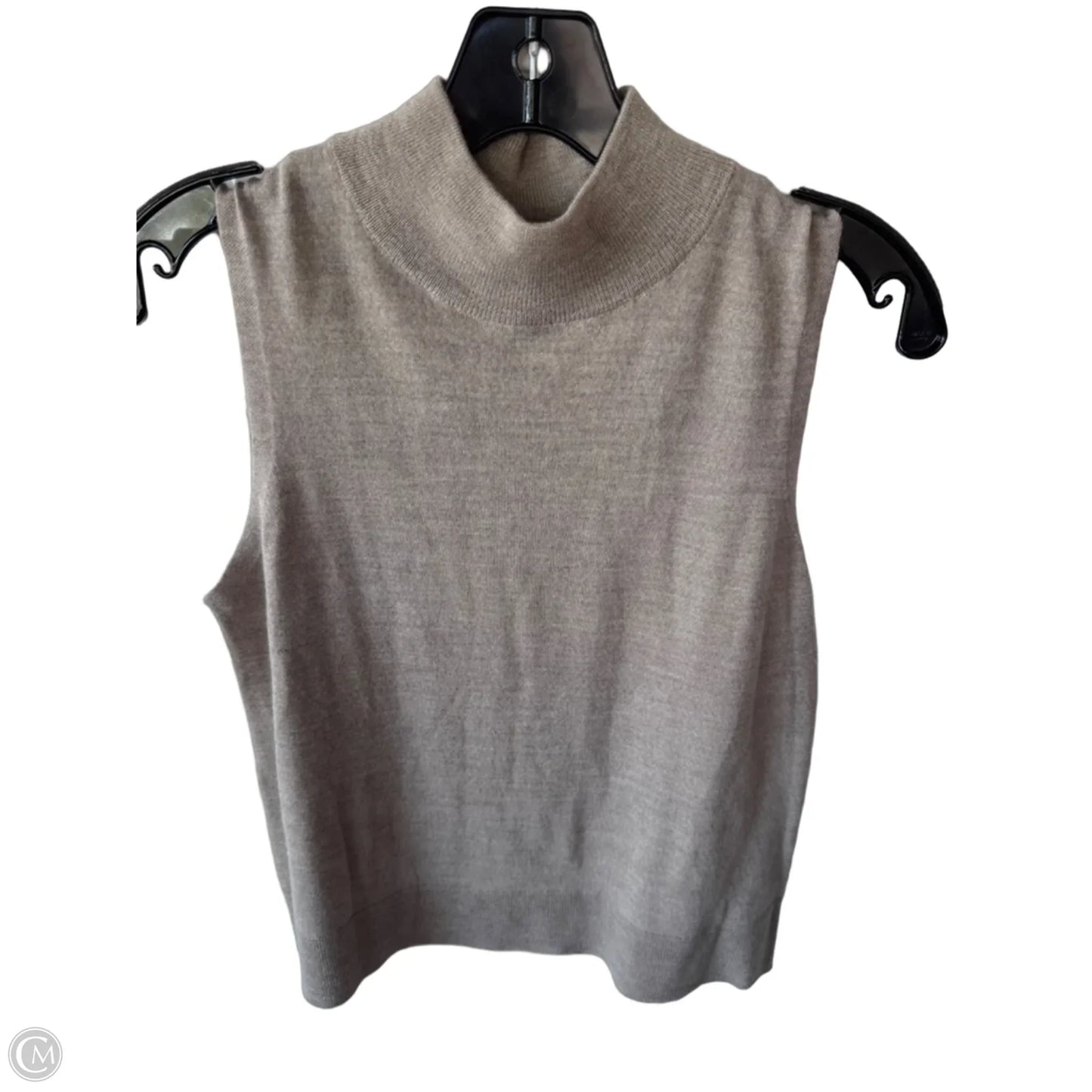 Vest Sweater By Tahari In Tan, Size: L