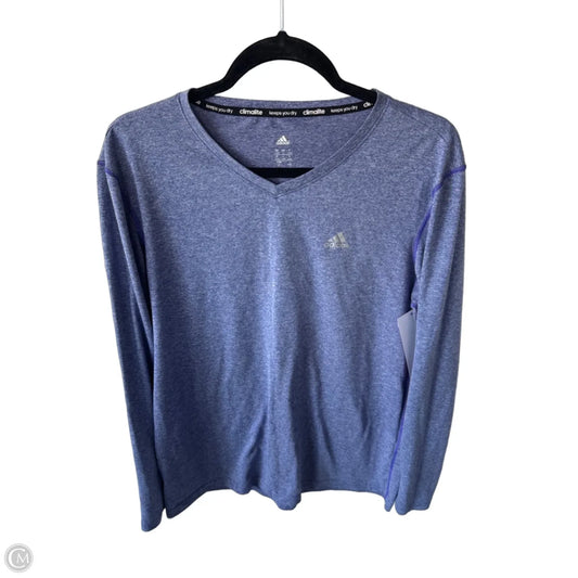 Athletic Top Long Sleeve Crewneck By Adidas In Purple, Size: L
