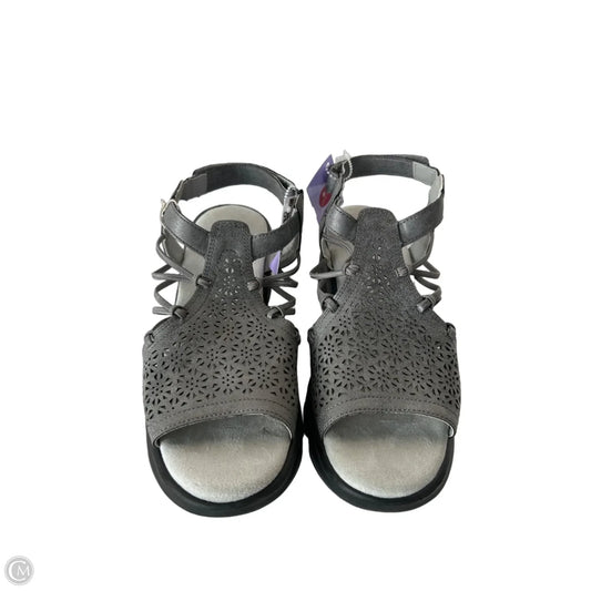 Sandals Heels Wedge By Jbu By Jambu In Grey, Size: 8