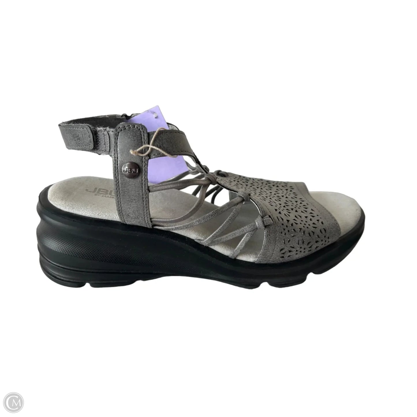 Sandals Heels Wedge By Jbu By Jambu In Grey, Size: 8