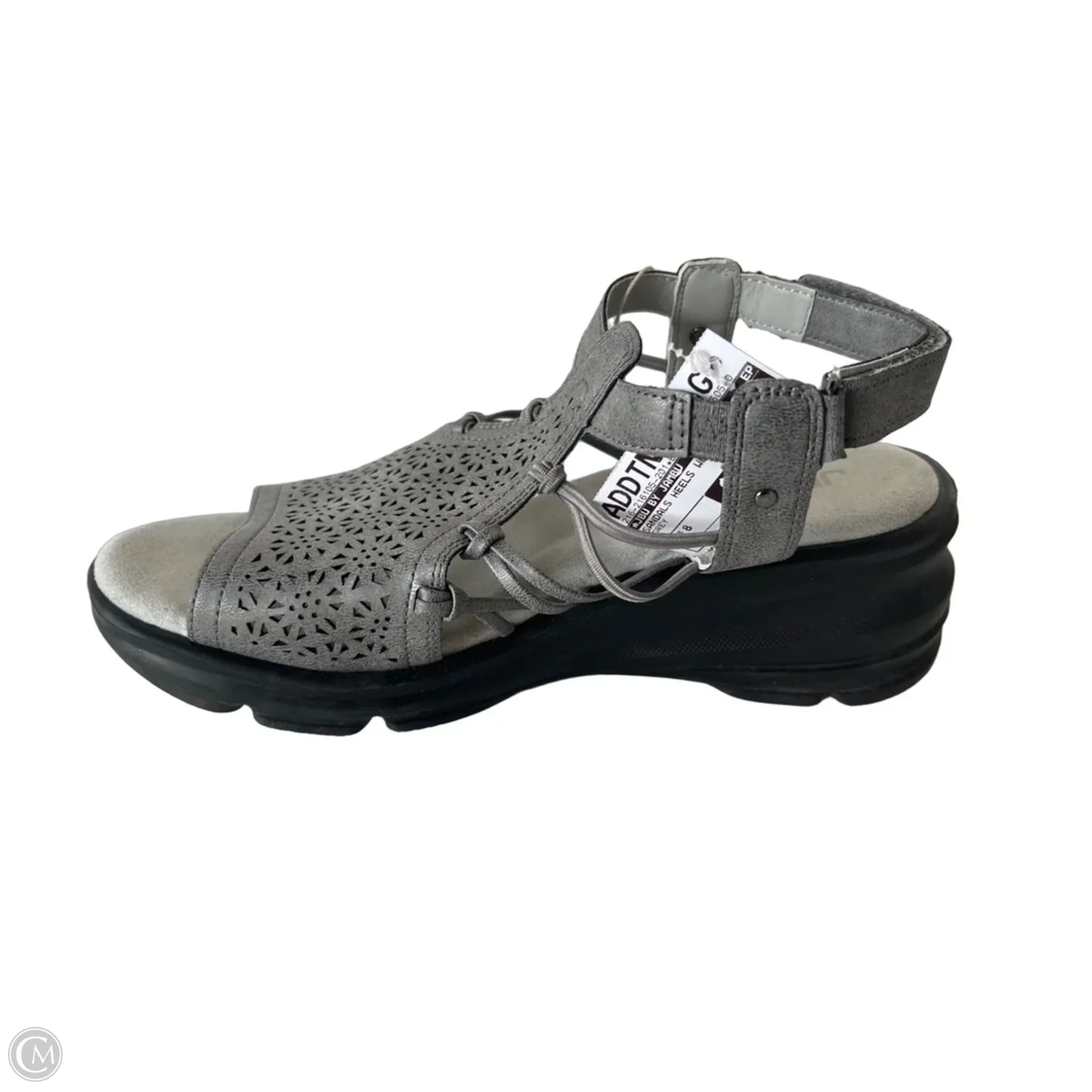 Sandals Heels Wedge By Jbu By Jambu In Grey, Size: 8