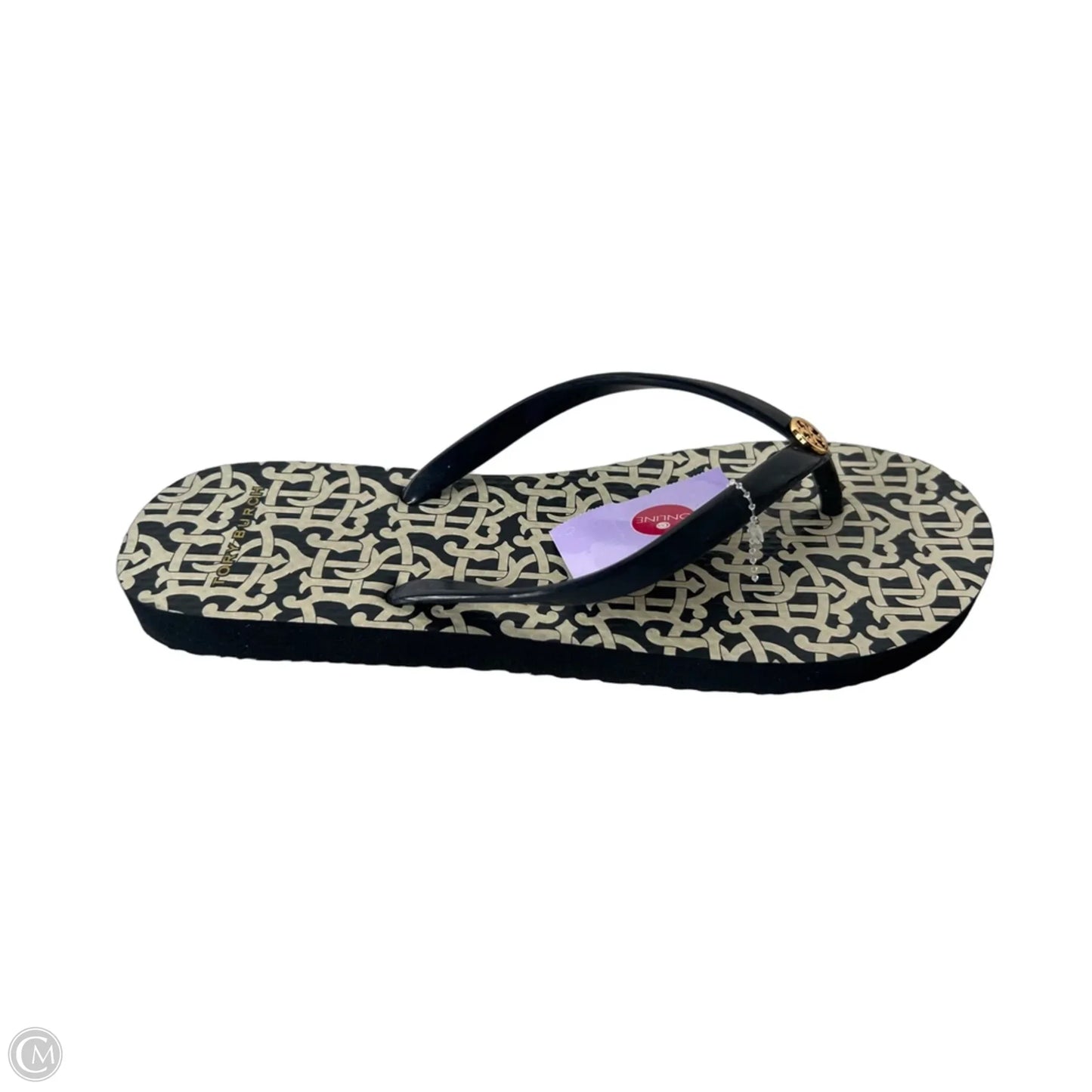 Sandals Designer By Tory Burch In Blue & Cream, Size: 8