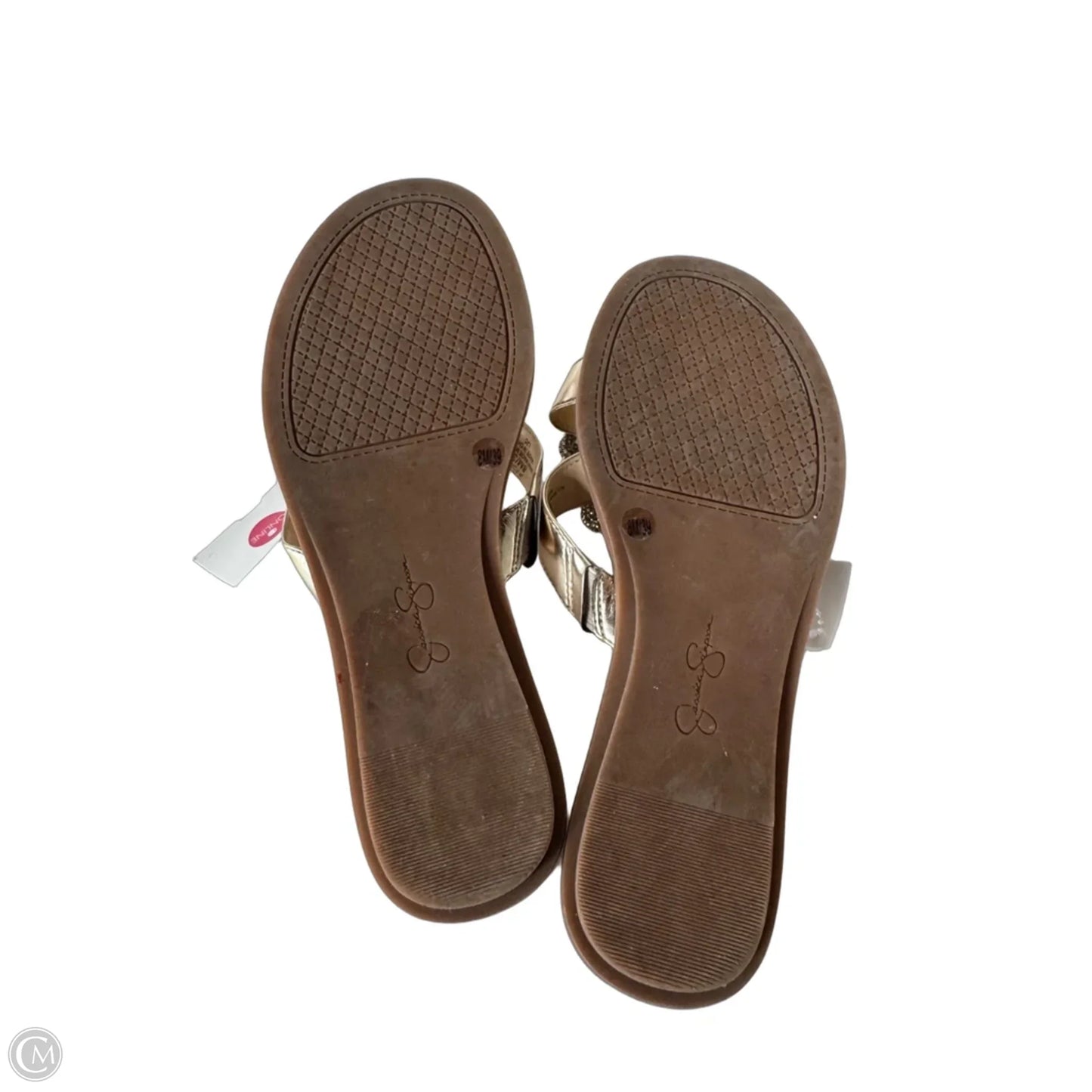 Sandals Flats By Jessica Simpson In Gold & White, Size: 8