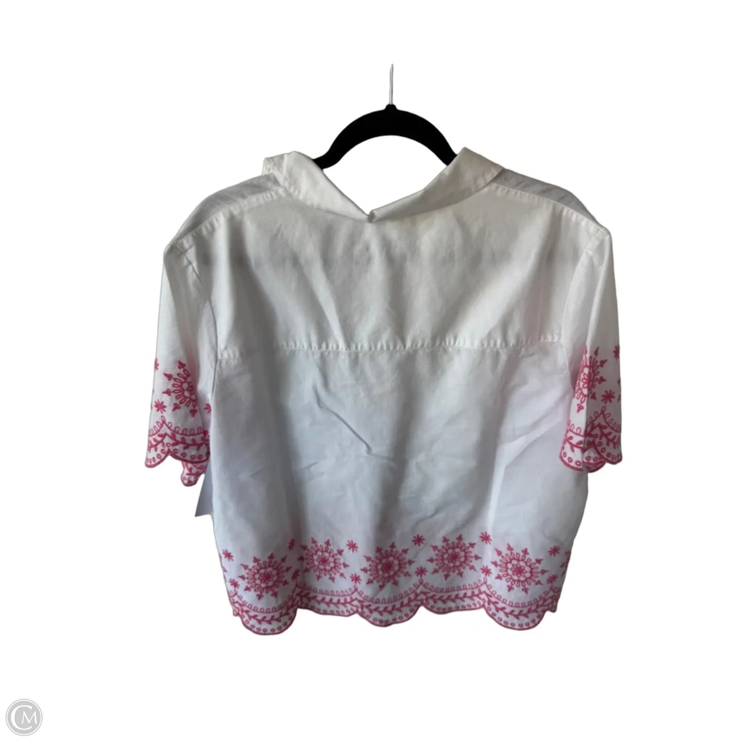 Top Short Sleeve By Talbots In White, Size: L