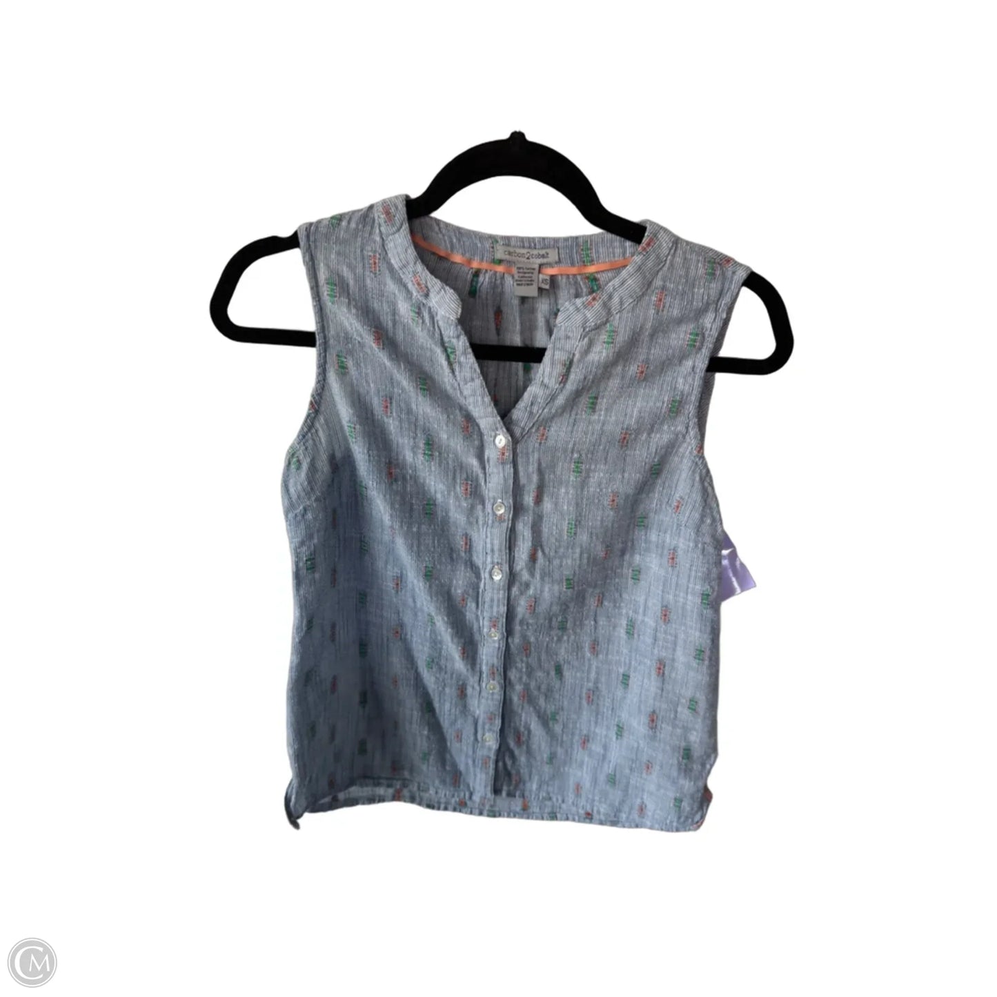 Top Sleeveless By Clothes Mentor In Blue & Green, Size: Xs