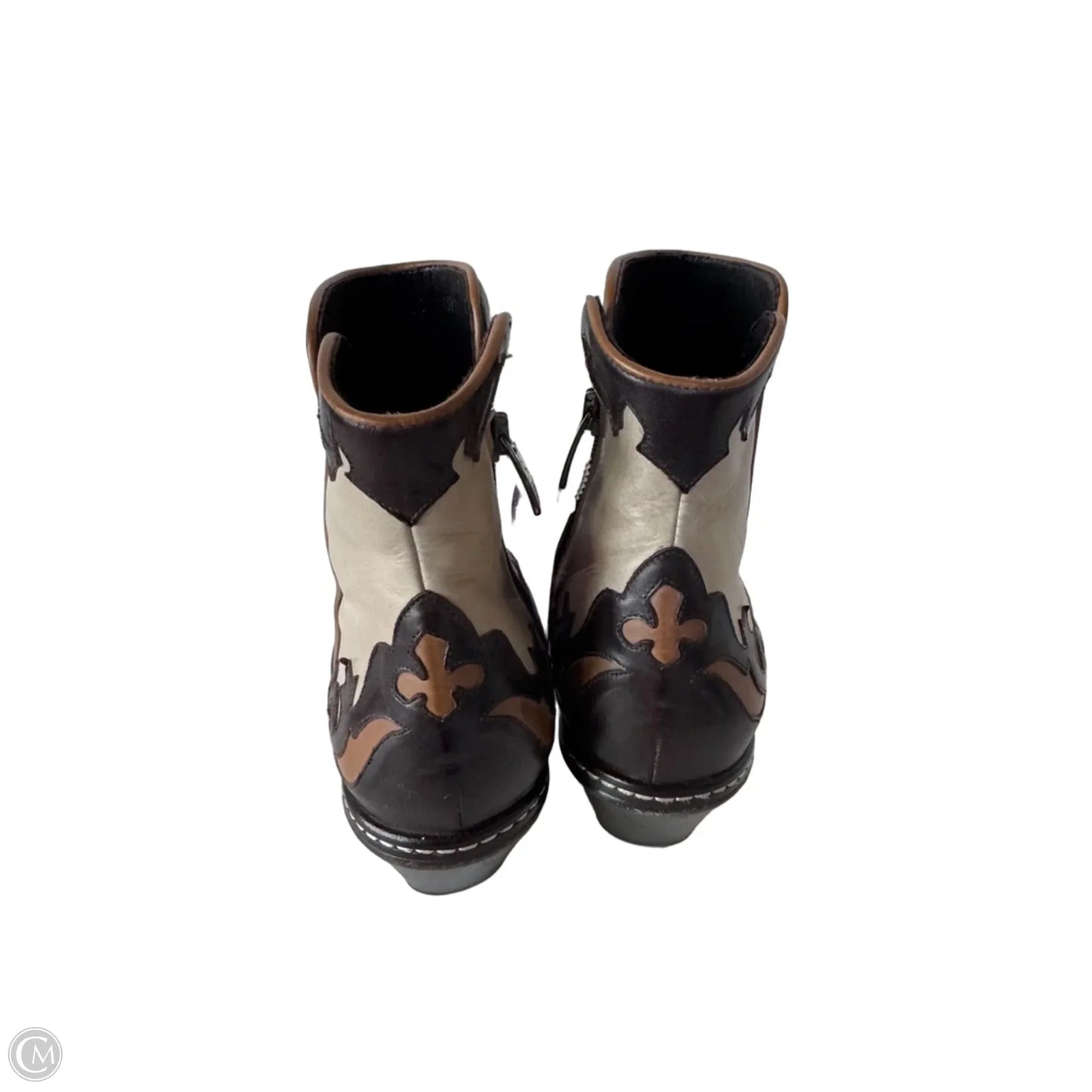 Boots Western By Donald Pliner In Brown & Cream, Size: 8
