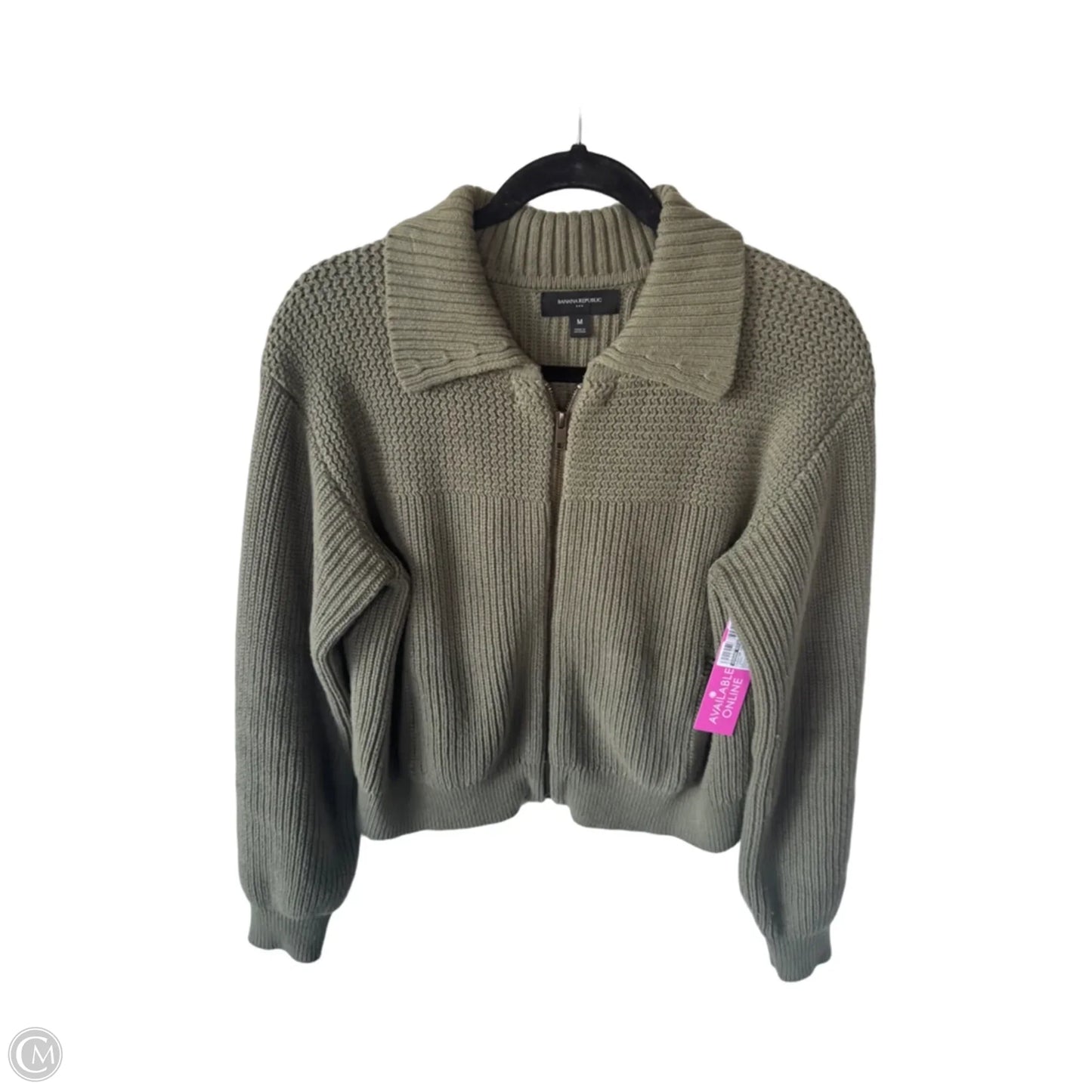 Sweater Cardigan By Banana Republic In Green, Size: M
