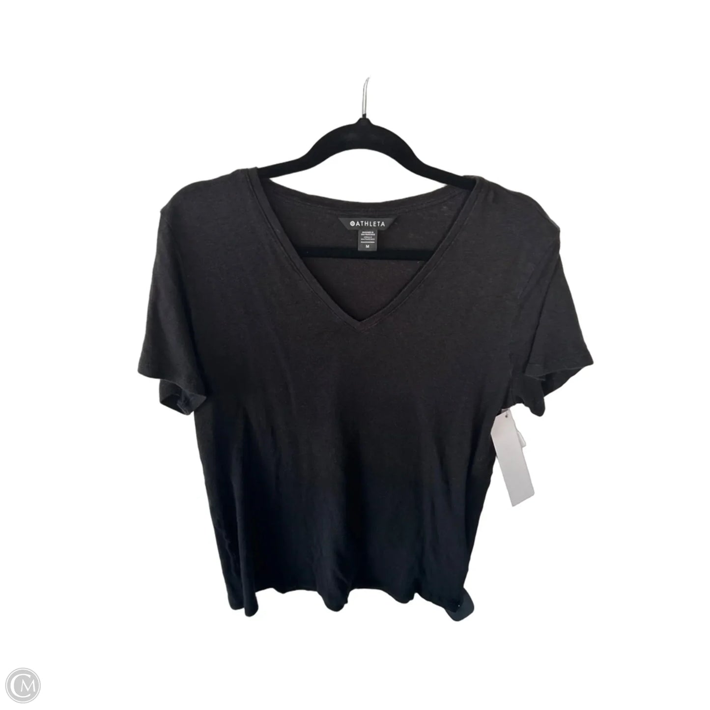 Athletic Top Short Sleeve By Athleta In Black, Size: M