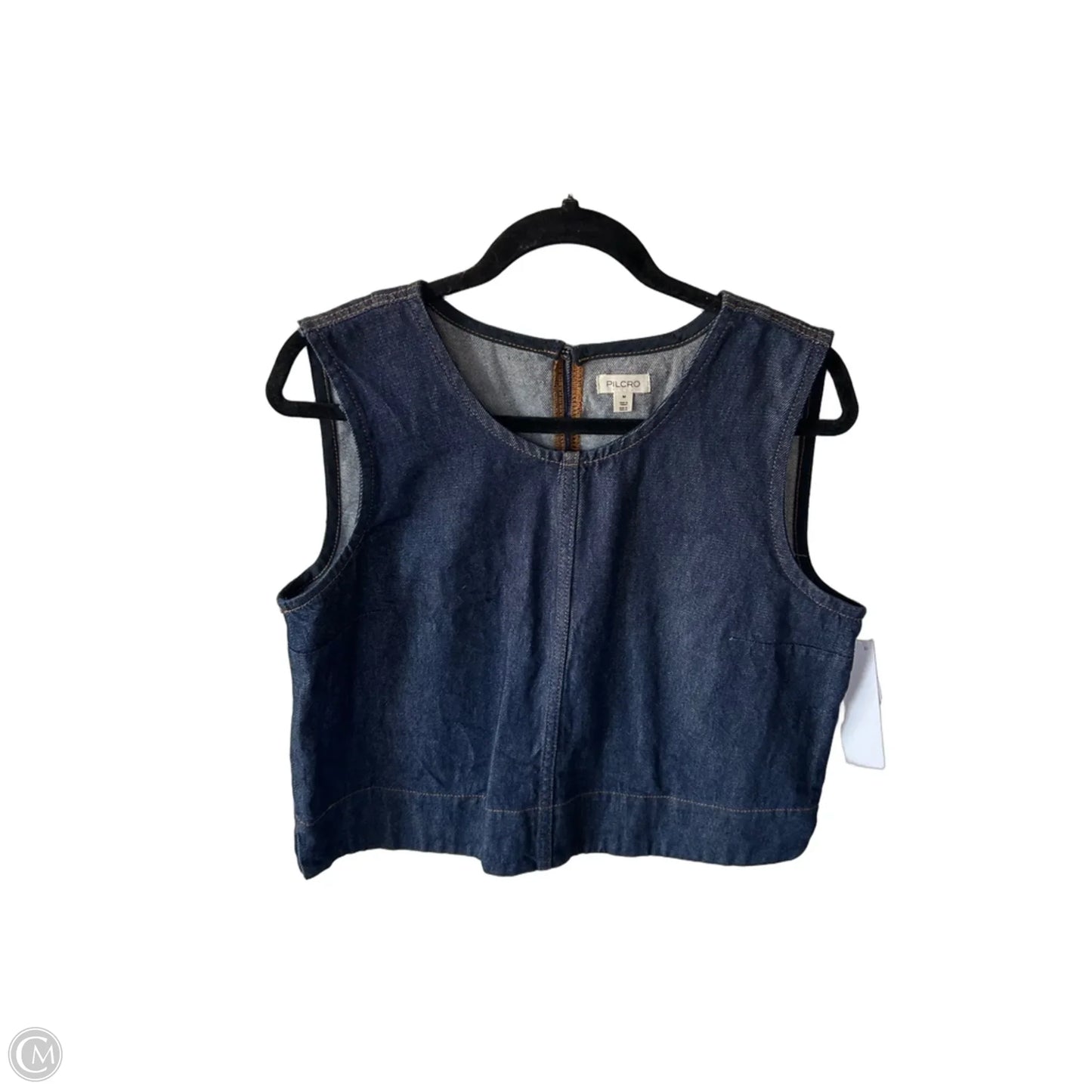Top Sleeveless By Pilcro In Blue Denim, Size: M
